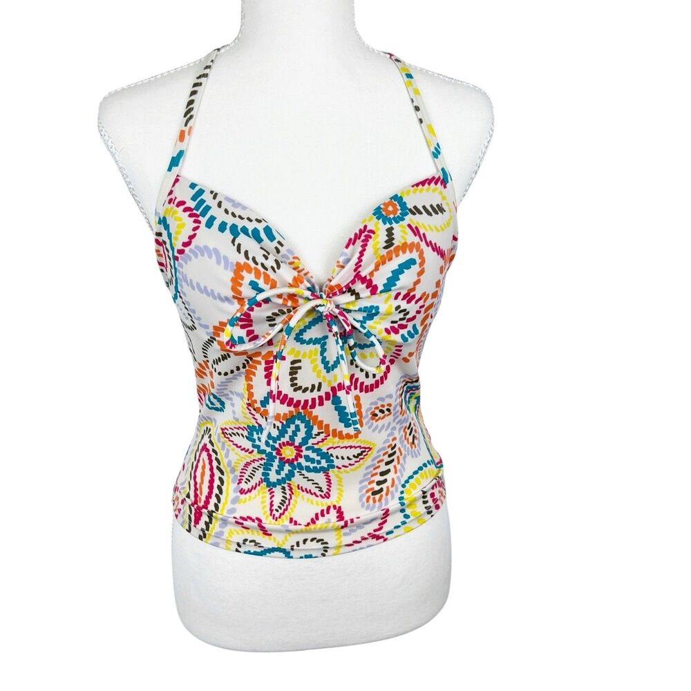 Victoria's Secret Tankini Tank Top Women 34A Padded Swim Beach Floral Active